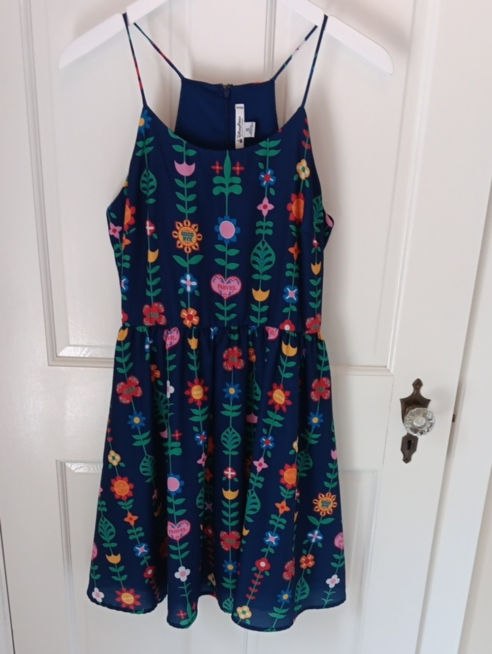 Disney Parks The Dress Shop "It's a Small World" Mary Blair Navy Blue Dress S